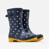 MOLLY WELLY Ladies Rubber Mid-Calf Wellies French Navy Spot sold by Shuperb
