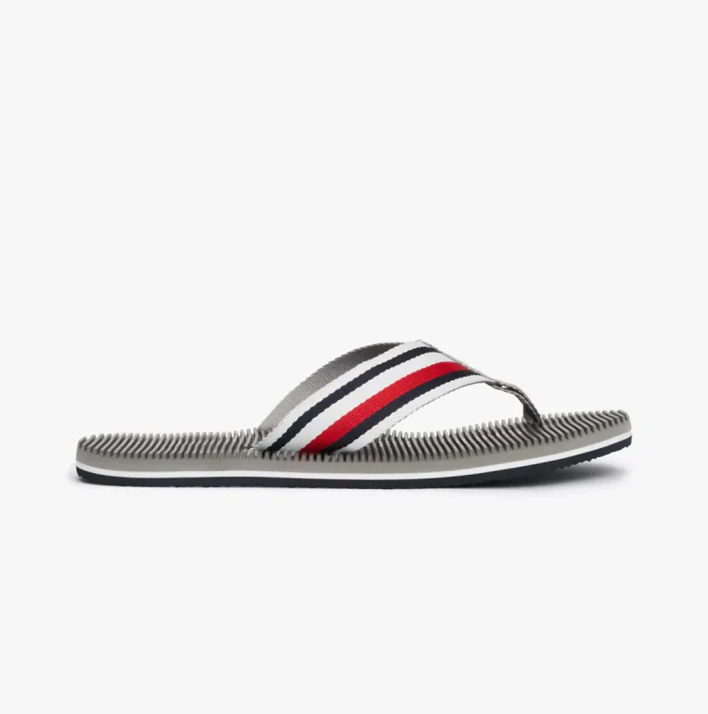 Tommy Hilfiger MASSAGE FOOTBED OLY Mens Flip Flops Antique Silver sold by Shuperb