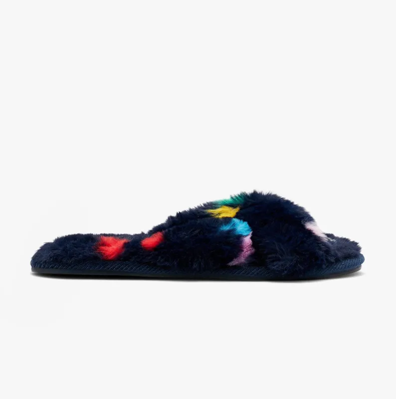 Joules MABELLE Womens Slider Slippers Navy Spot made by Joules