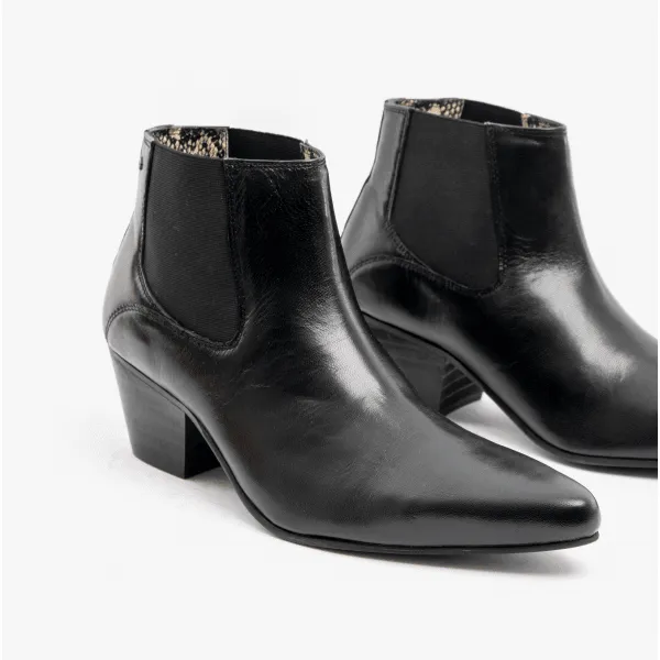 Club Cubano McCARTNEY Mens Leather Winklepicker Cuban Heel Boots Black sold by Shuperb product image thumbnail 4