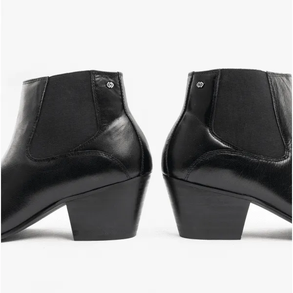 Club Cubano McCARTNEY Mens Leather Winklepicker Cuban Heel Boots Black sold by Shuperb product image thumbnail 5