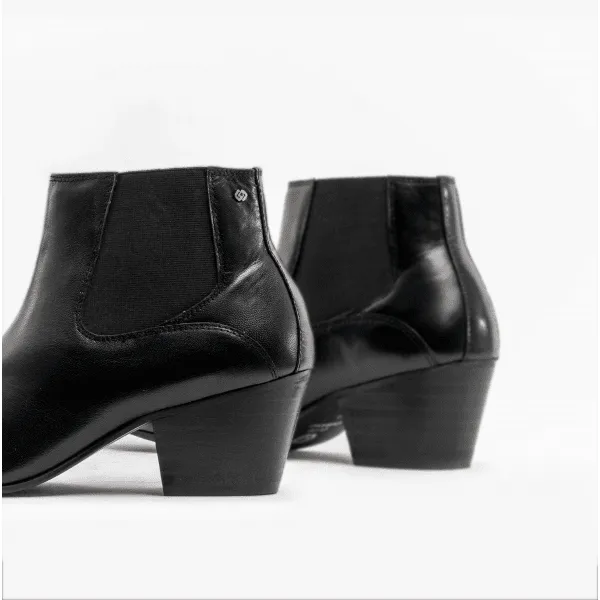 Club Cubano McCARTNEY Mens Leather Winklepicker Cuban Heel Boots Black sold by Shuperb product image thumbnail 3