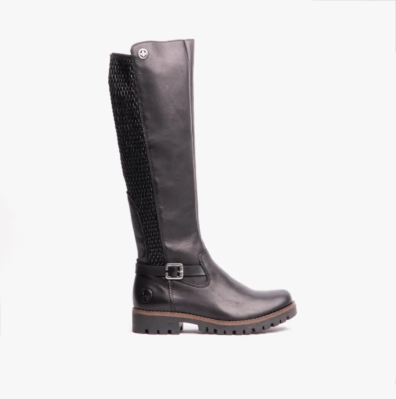 78592-00 Womens Leather Boots Black made by Rieker
