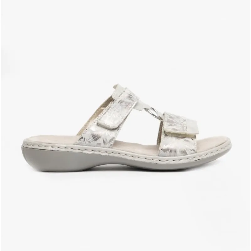 Rieker 659X6-80 Womens Sandals White Metallic sold by Shuperb