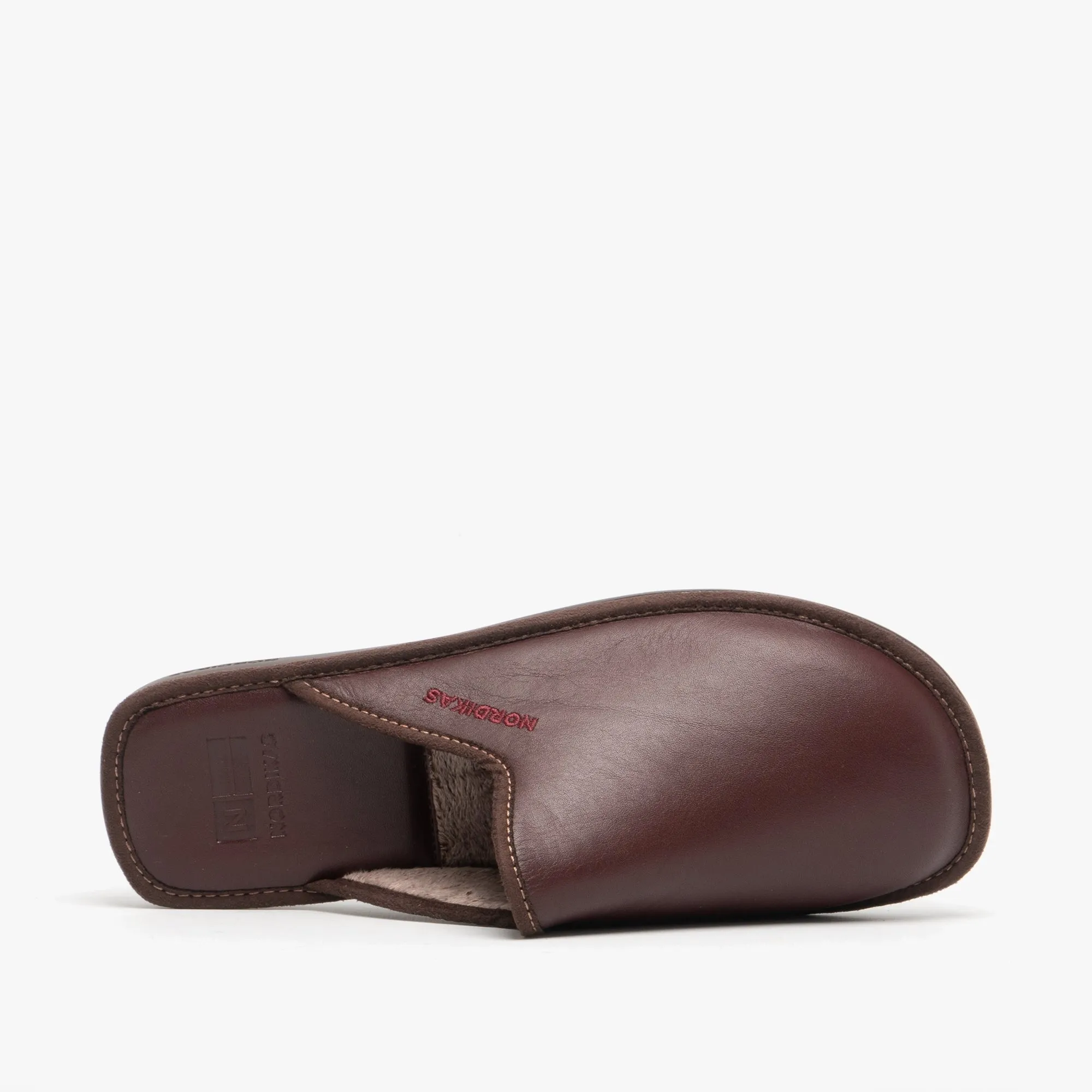 136 (DUBLIN) Mens Leather Mule Slippers Bordeaux sold by Shuperb product image thumbnail 4