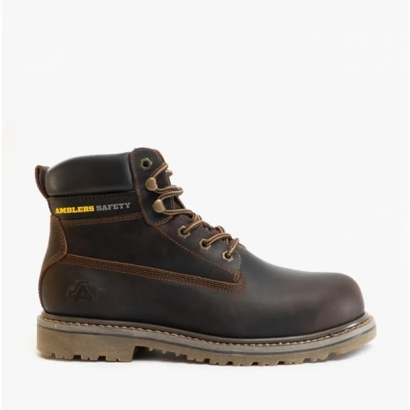 Amblers Safety FS164 Unisex Leather Safety Boots Brown sold by Shuperb