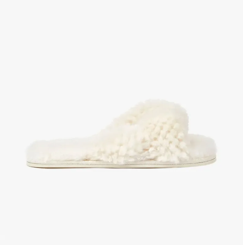 Bedroom Athletics NICKI Womens Faux Fur Slipper Sliders Cream sold by Shuperb