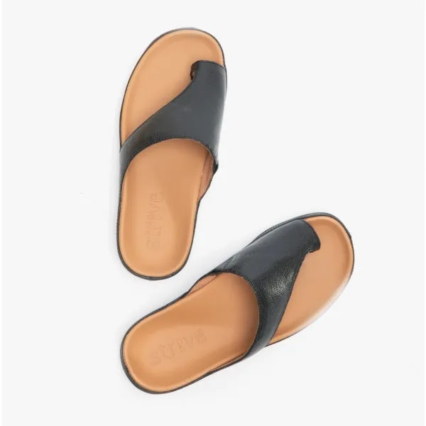 CAPRI Ladies Leather Toe Post Sandals Black sold by Shuperb product image thumbnail 2