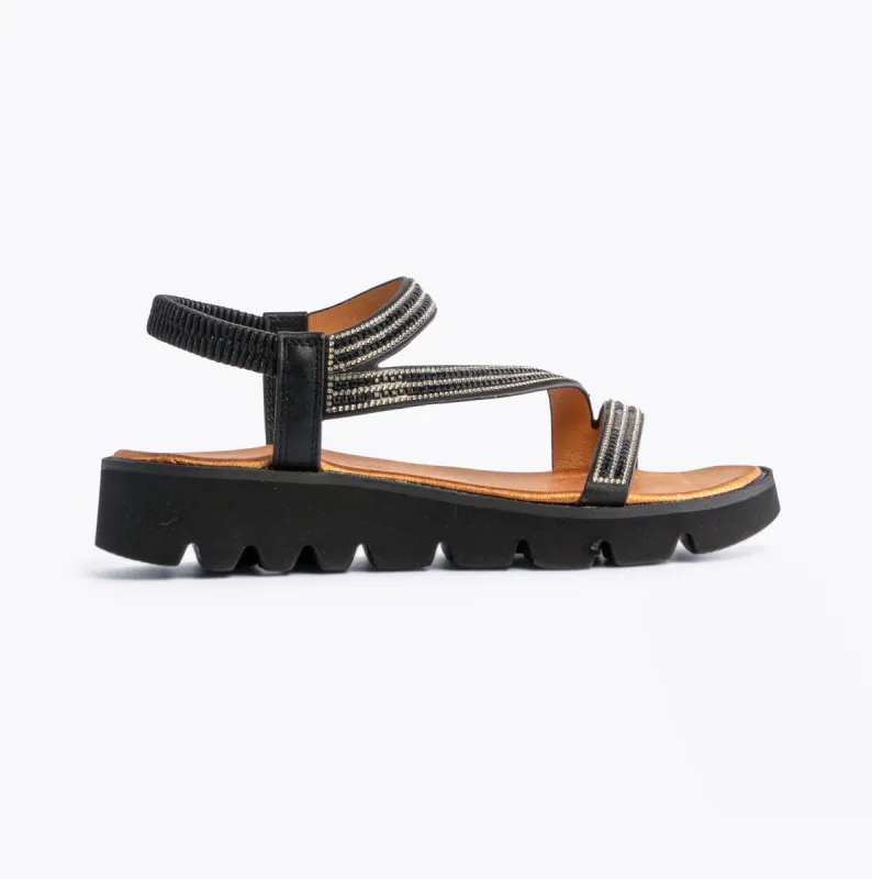 Heavenly Feet FRESCO Womens Sandals Black sold by Shuperb