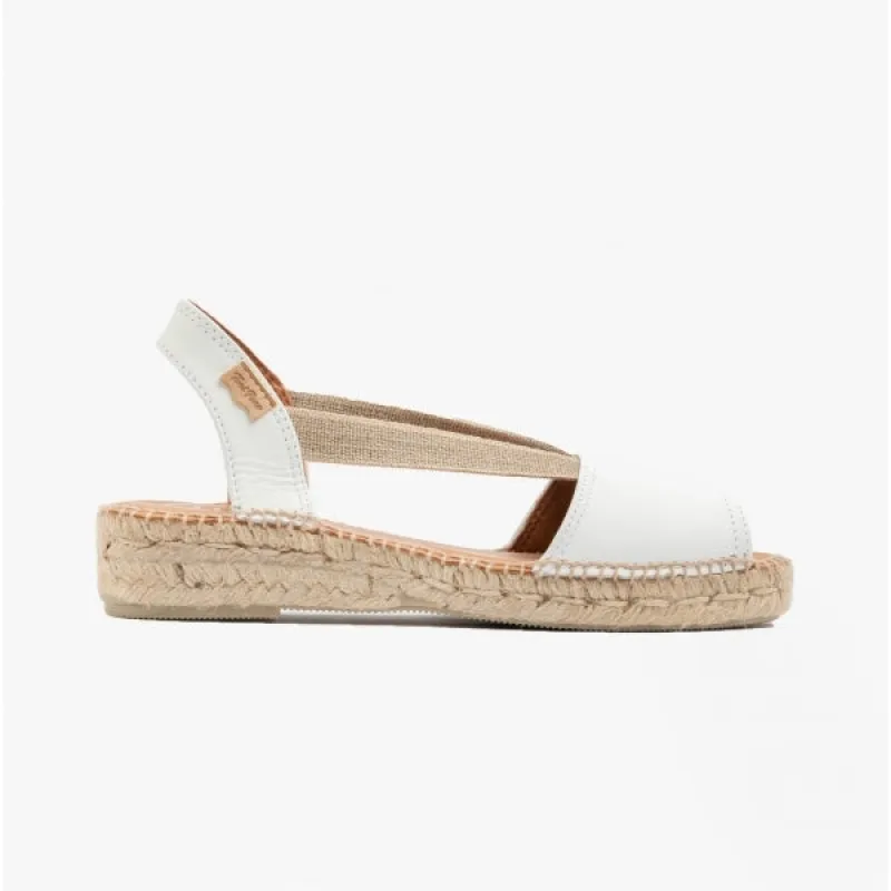 Toni Pons ETNA Womens Leather Espadrille Sandals White sold by Shuperb
