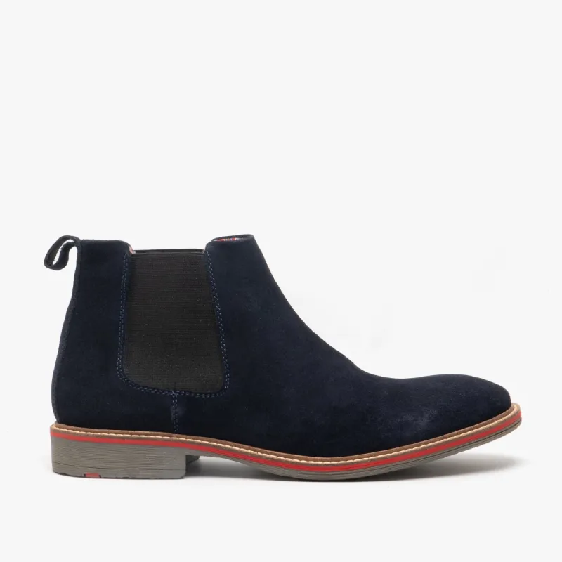 Roamers CALDWELL Mens Suede Leather Chelsea Boots Navy made by Shuperb