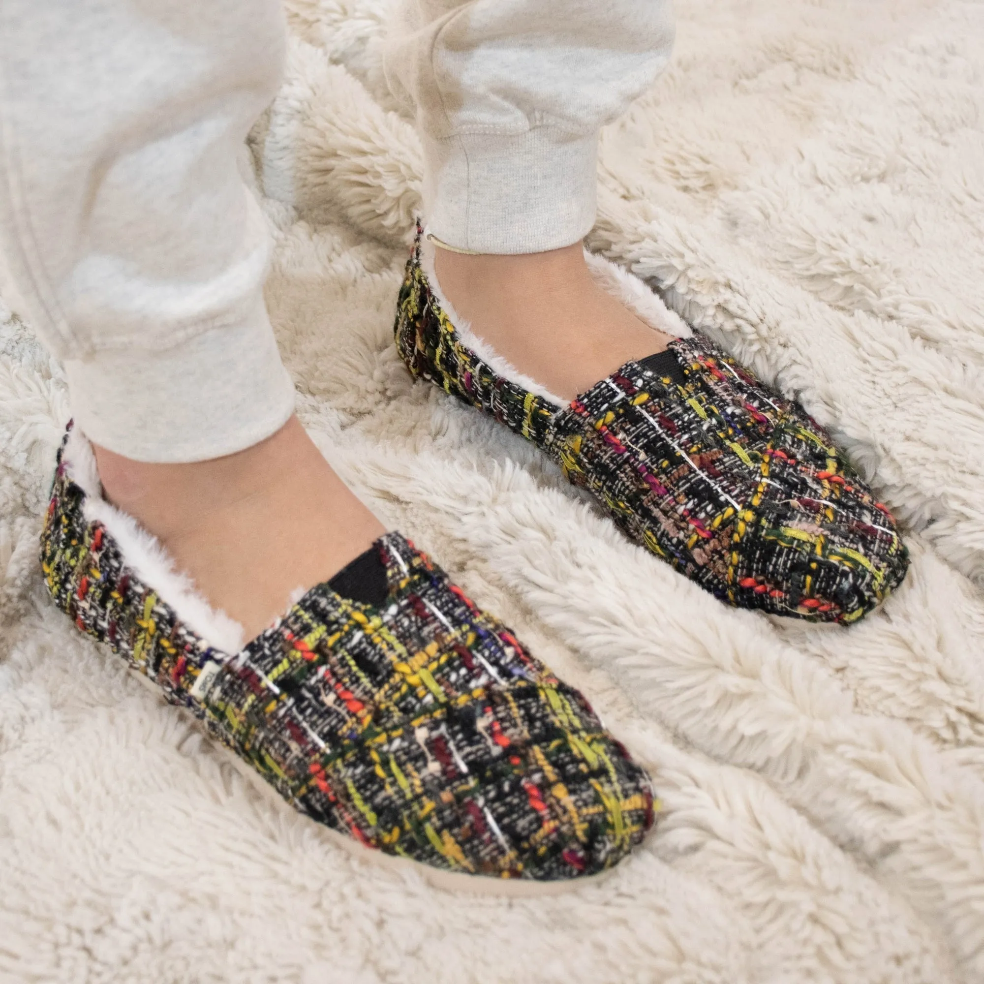 TOMS ALPARGATA Womens Boucle Espadrilles Black/Multi sold by Shuperb