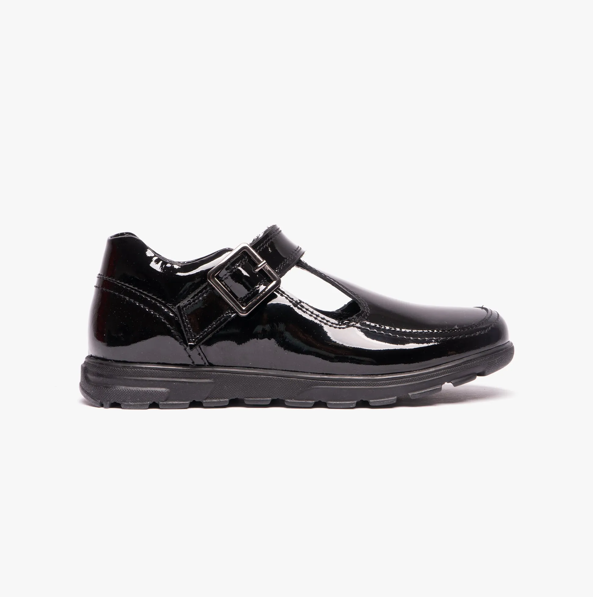 G716AP Girls Patent T-Bar School Shoes Black Patent sold by Shuperb
