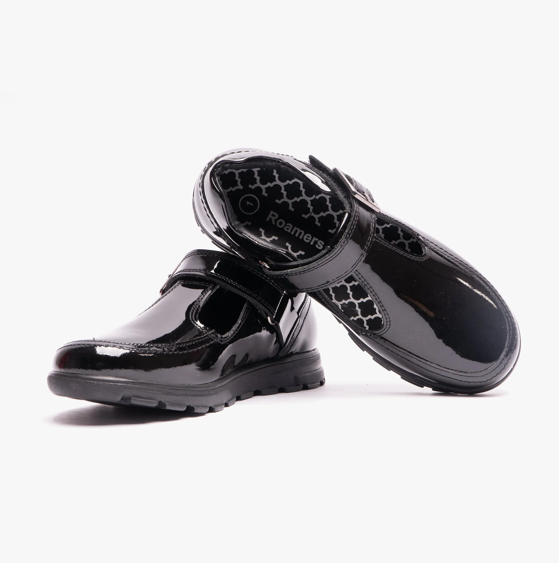 G716AP Girls Patent T-Bar School Shoes Black Patent sold by Shuperb product image thumbnail 4