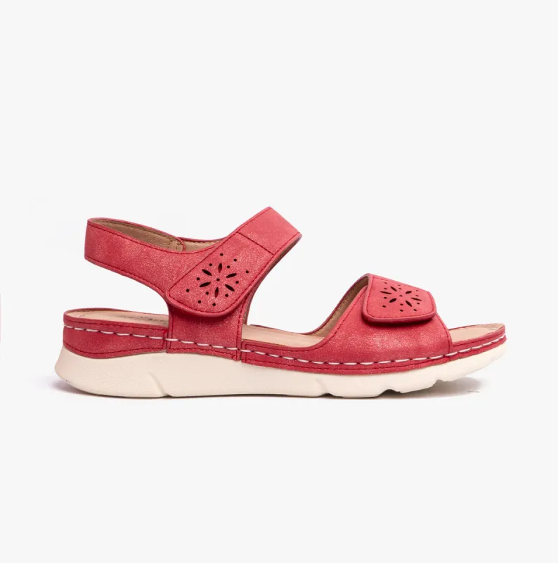 Dr Keller MARIE Womens Sandals Red Metalic made by Shuperb