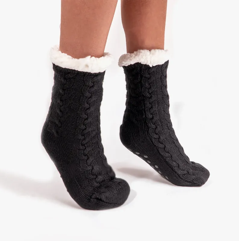 HOS Comfort MELLOW Womens Slipper Socks Black sold by Shuperb