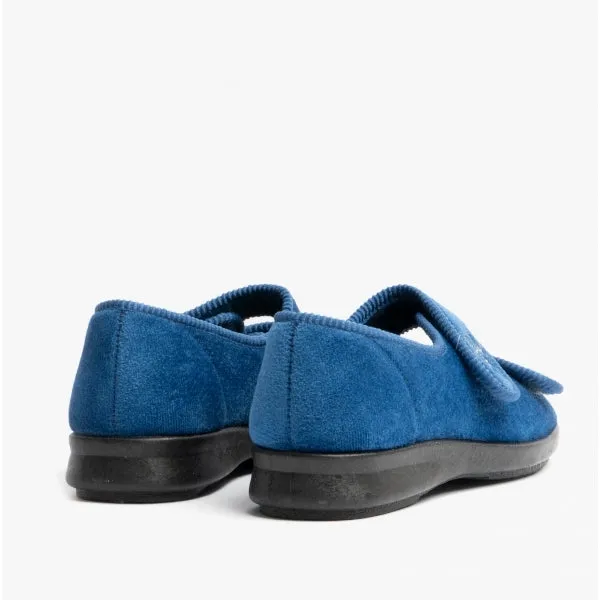 DB Shoes ACE 2 Womens Extra Wide (2E/4E) Touch Fasten Full Slippers Navy sold by Shuperb product image thumbnail 5