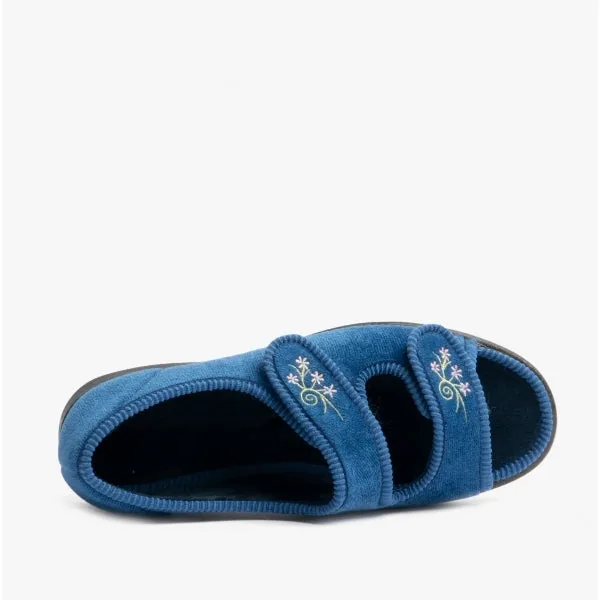 DB Shoes ACE 2 Womens Extra Wide (2E/4E) Touch Fasten Full Slippers Navy sold by Shuperb product image thumbnail 4