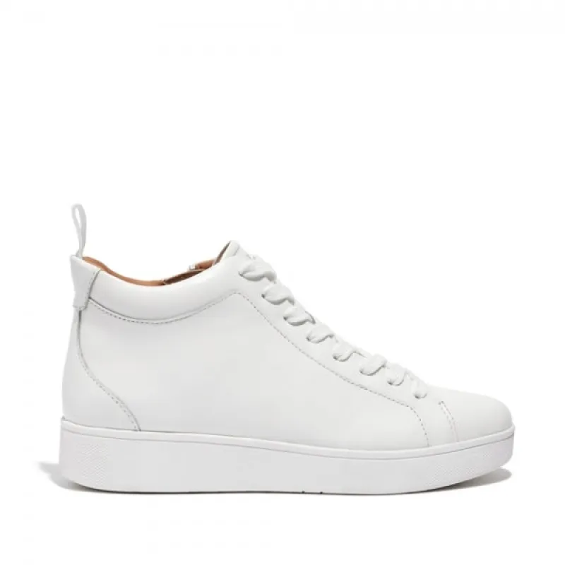 RALLY LEATHER HIGH-TOP Ladies Leather Trainers Urban White sold by Shuperb