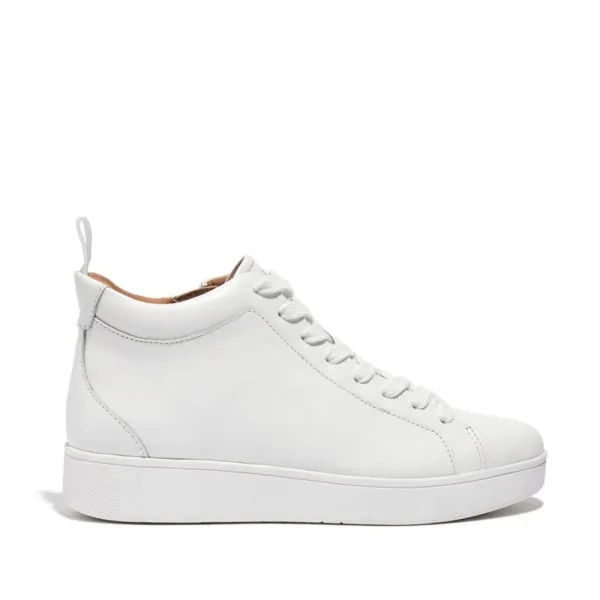 RALLY LEATHER HIGH-TOP Ladies Leather Trainers Urban White sold by Shuperb