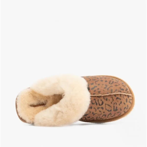 Shepherd JESSICA Womens Sheepskin Mules Chestnut/Leopard sold by Shuperb product image thumbnail 4