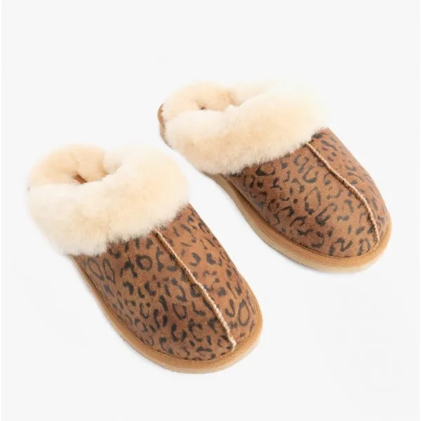 Shepherd JESSICA Womens Sheepskin Mules Chestnut/Leopard sold by Shuperb product image thumbnail 2