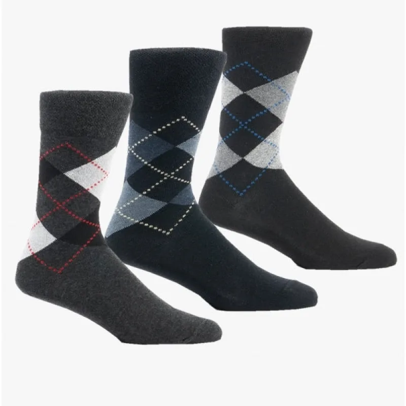 Shuperb ARGYLE 3 Pack Diabetic Mens Socks Navy/Grey: One Size sold by Shuperb