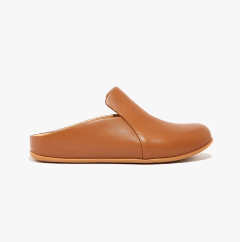 CHRISSIE II HAUS Ladies Leather Slippers Light Tan made by Shuperb