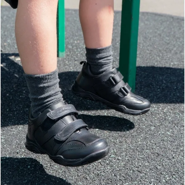 Hush Puppies LEVI INFANT Boys Leather School Shoes Black sold by Shuperb