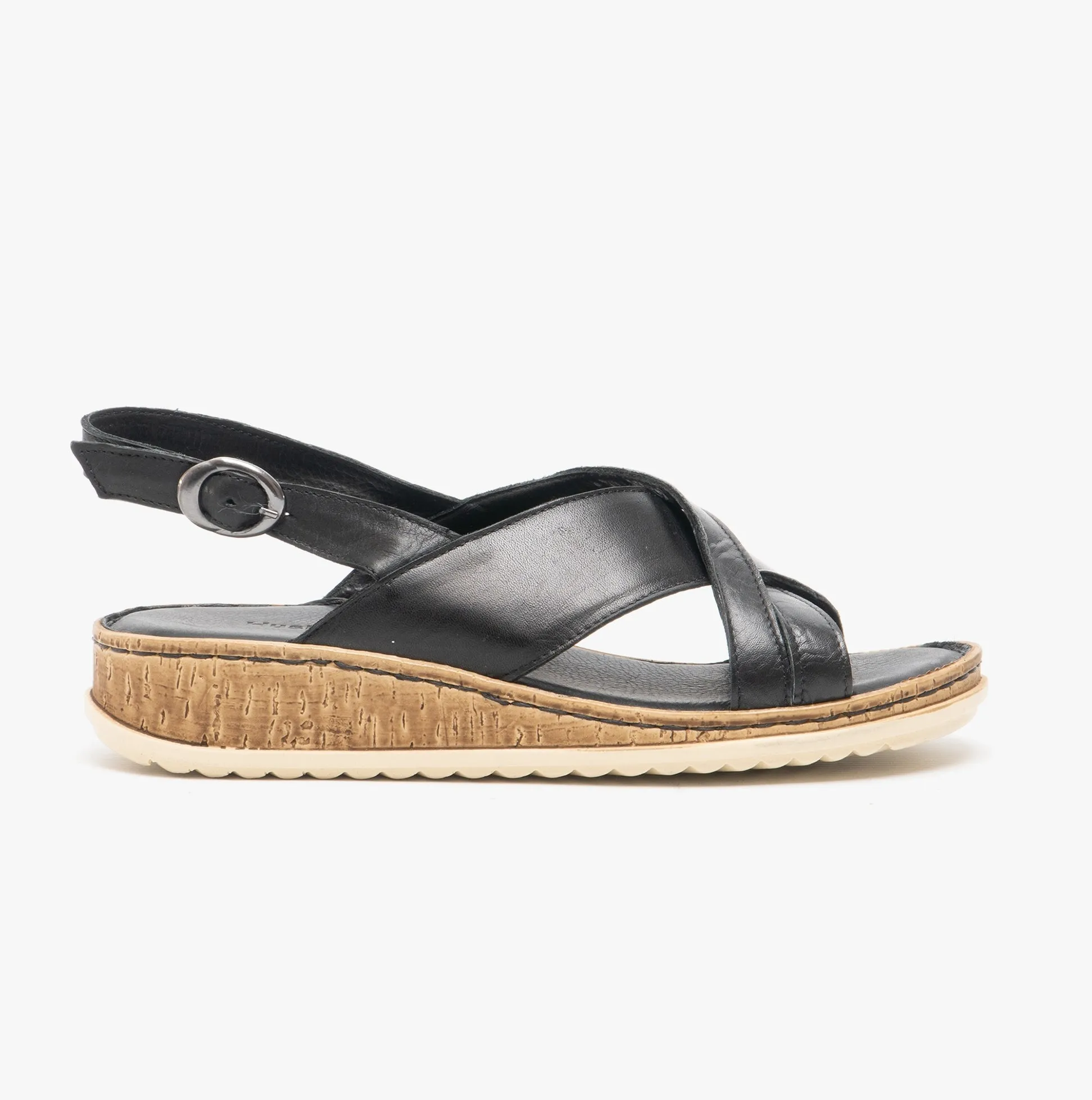 Hush Puppies ELENA Womens Leather Sandals Black sold by Shuperb