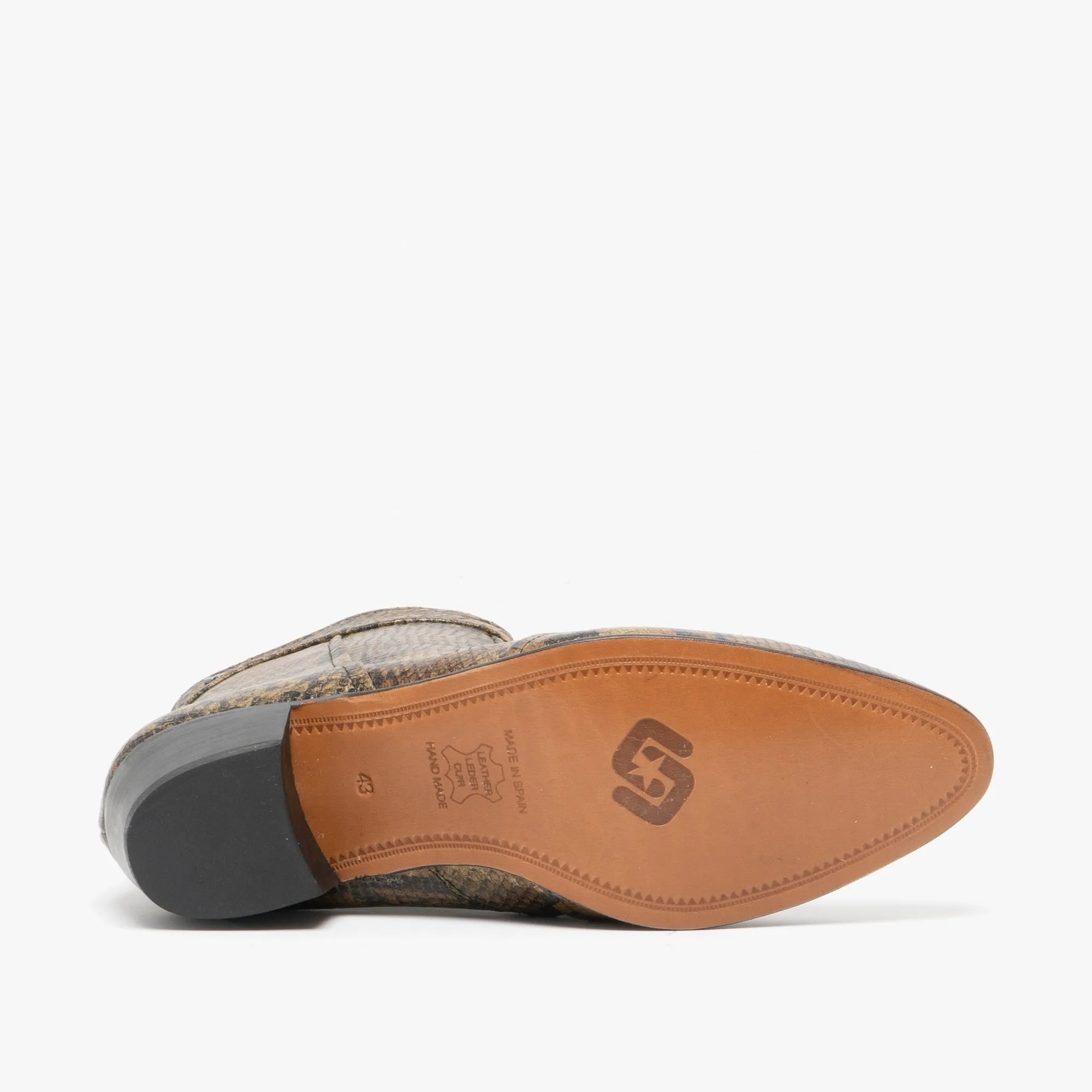 Club Cubano EMMANUEL Mens Snakeprint Leather Cuban Heel Boots Musgo sold by Shuperb product image thumbnail 4