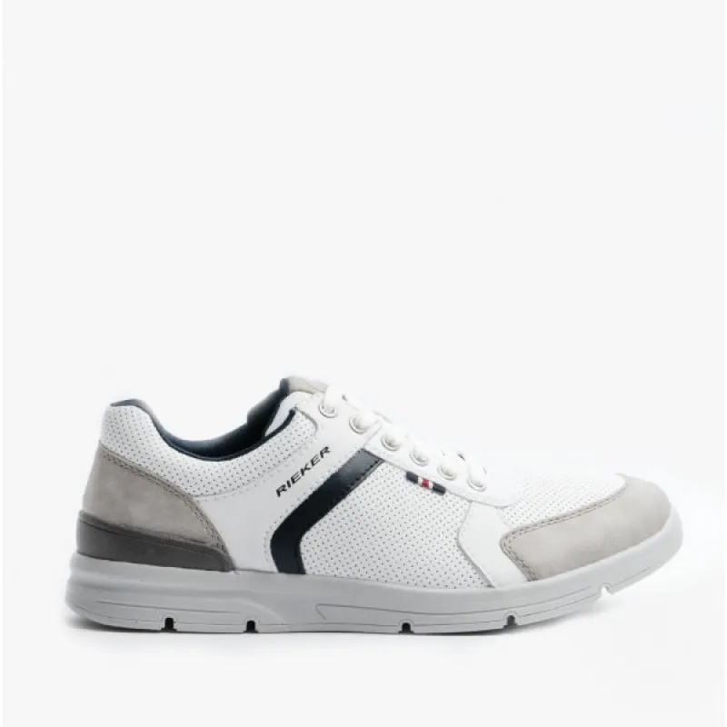 Rieker 16426-40 Mens Trainers White Combi sold by Shuperb