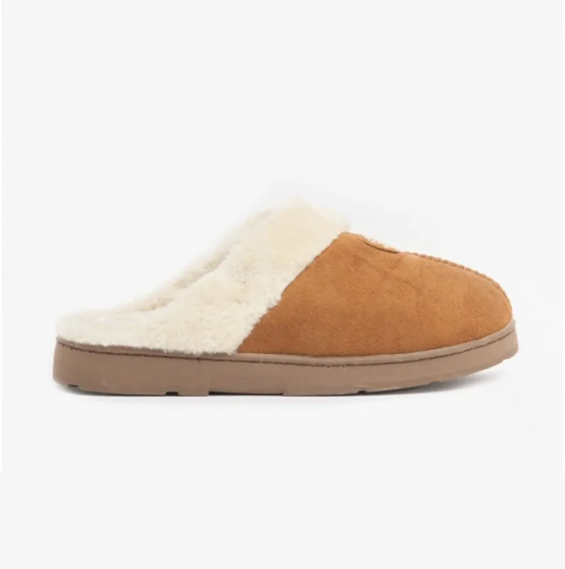 Jo & Joe SNUGGLE Womens Mule Slippers Cognac sold by Shuperb