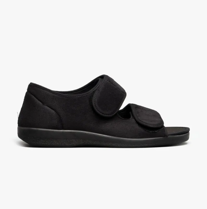 GBS Med BROMPTON Unisex Wide Fit Slippers Black sold by Shuperb