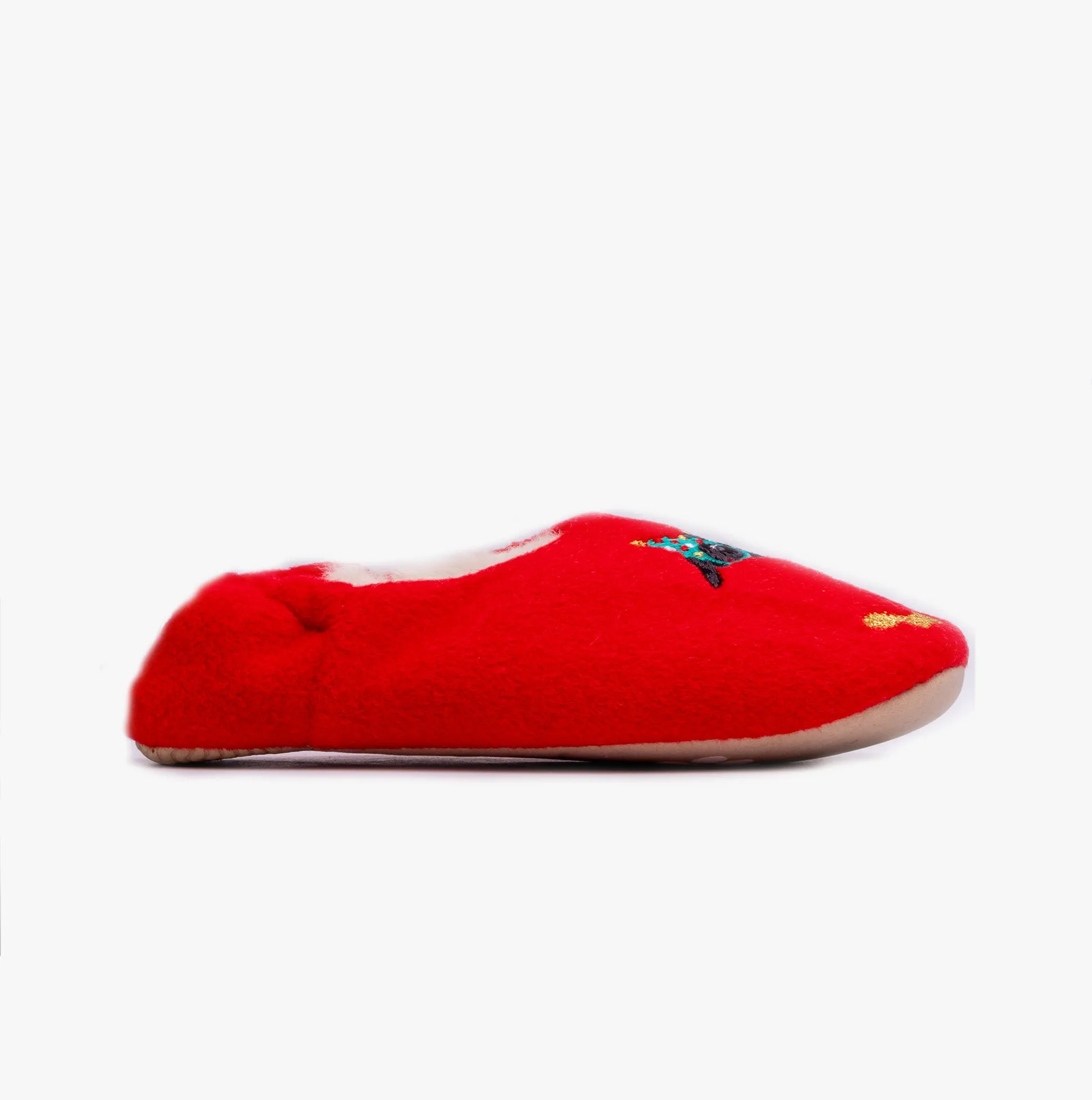 Joules SLIPPET Girls Textile Mule Slippers Christmas Dog sold by Shuperb