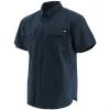 CAT BUTTON UP Mens Cotton Twill Short Sleeve Shirt Navy sold by Shuperb
