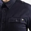 CAT BUTTON UP Mens Cotton Twill Short Sleeve Shirt Navy sold by Shuperb