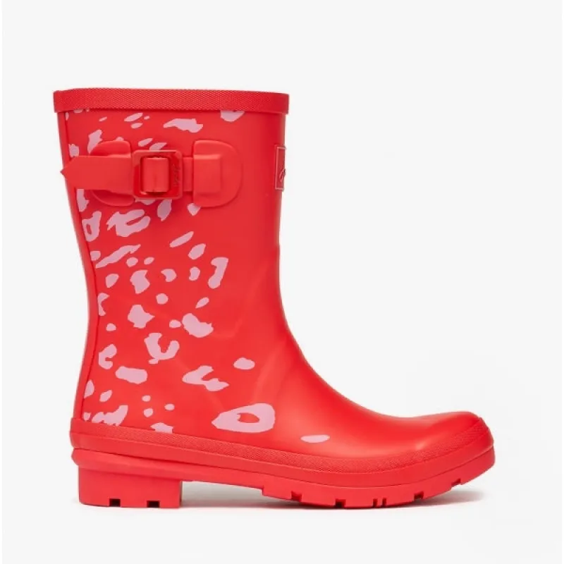 MOLLY WELLY Ladies Rubber Mid-Height Wellies Red Leopard sold by Shuperb