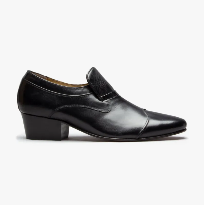 Club Cubano CARLUCCIO Mens Leather Cuban Heel Shoes Black sold by Shuperb