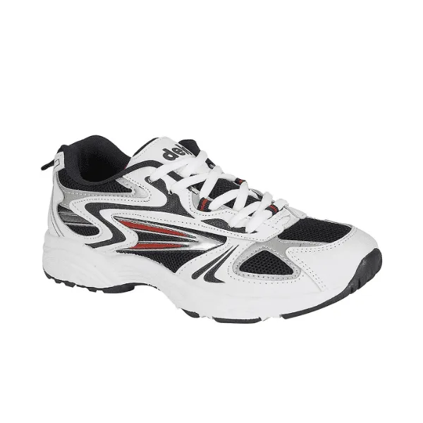 DEK VENUS II/IV Girls Touch Fasten Mesh Trainers White/Grey/Navy Blue sold by Shuperb