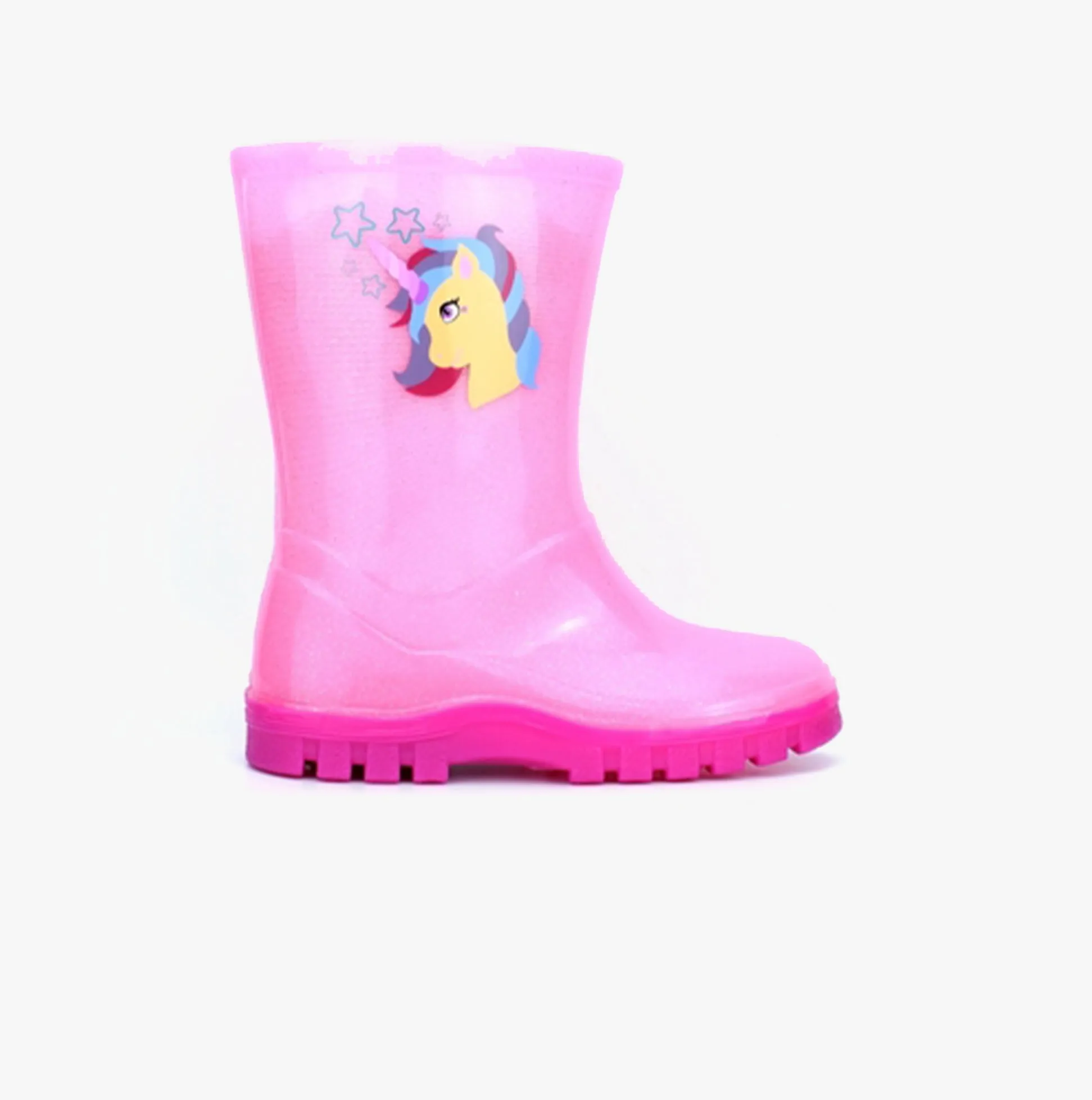 Stormwells UNICORN Girls Wellington Boots Pink Sparkle sold by Shuperb