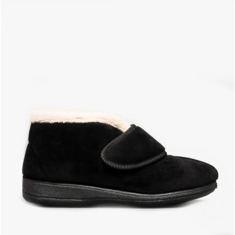 Fleet & Foster LEVITT Womens Boot Slippers Black sold by Shuperb