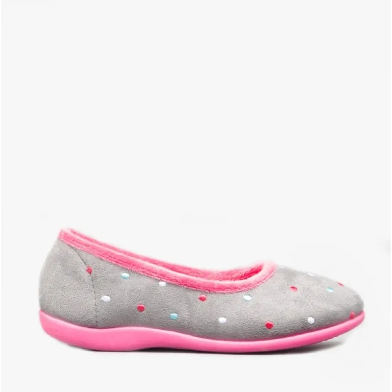 Sleepers ISLA Womens Full Slippers Grey/Fuchsia sold by Shuperb