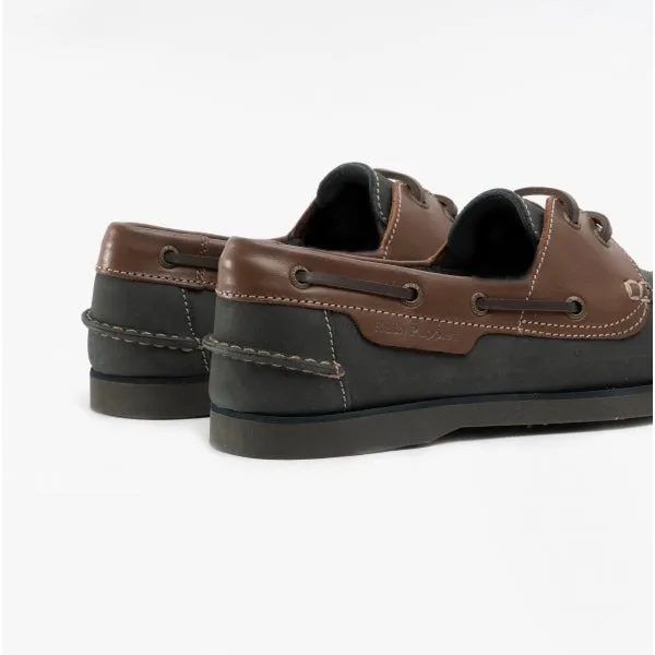 Hush Puppies HENRY Mens Leather Deck Shoes Blue/Tan sold by Shuperb product image thumbnail 5