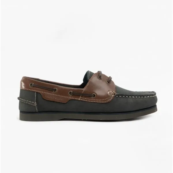 Hush Puppies HENRY Mens Leather Deck Shoes Blue/Tan sold by Shuperb