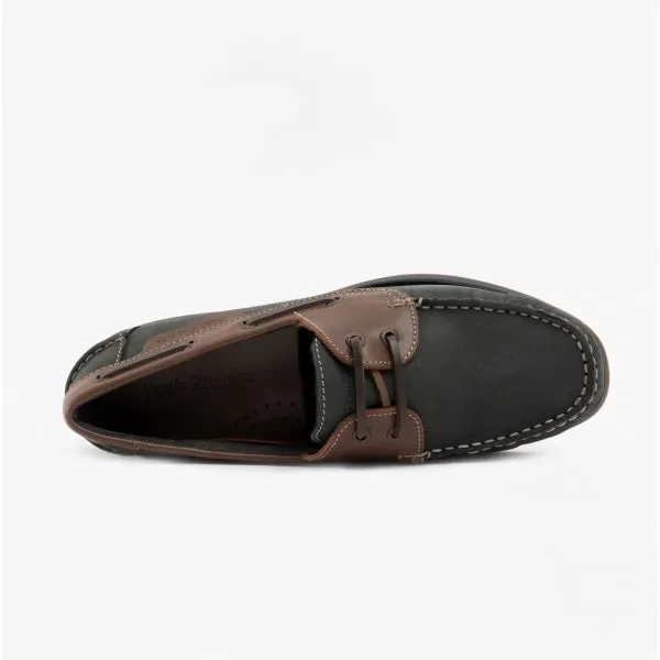 Hush Puppies HENRY Mens Leather Deck Shoes Blue/Tan sold by Shuperb product image thumbnail 4