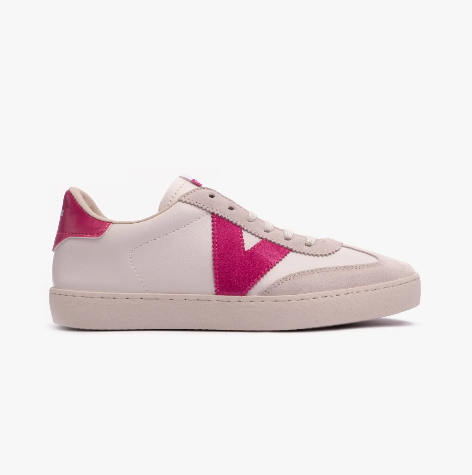 Victoria BERLIN FAUX LEATHER & SPLIT Womens Trainers Fucsia sold by Shuperb