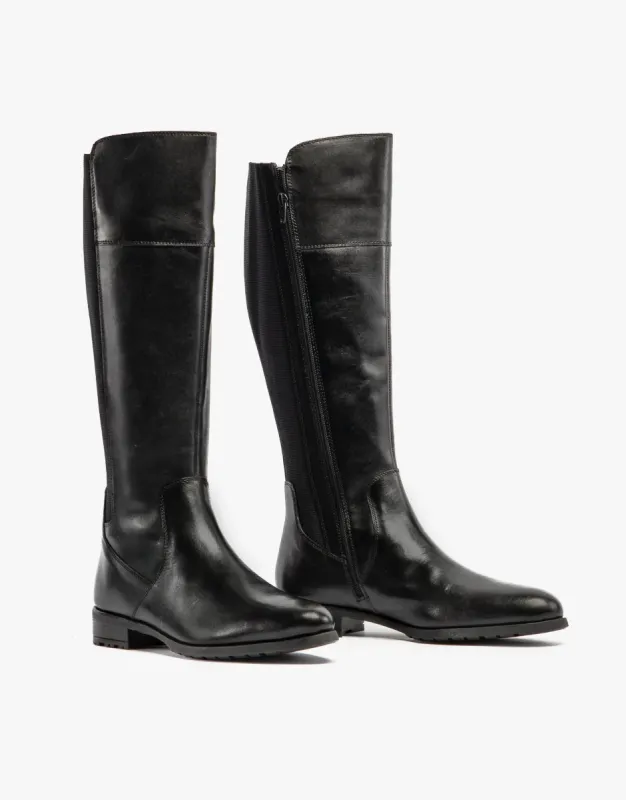 Cipriata SILVIA Womens Leather Zip High Leg Boots Black sold by Shuperb