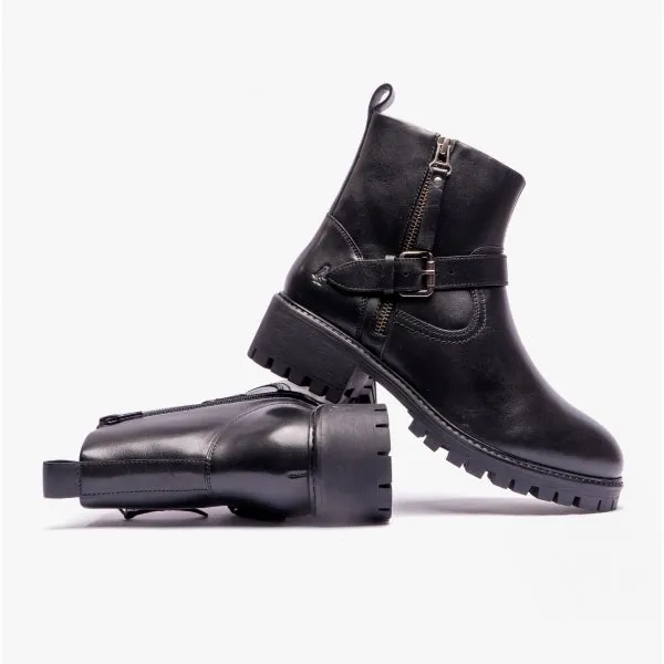 Hush Puppies ANNA Womens Leather Zip-Up Ankle Boots Black sold by Shuperb product image thumbnail 5