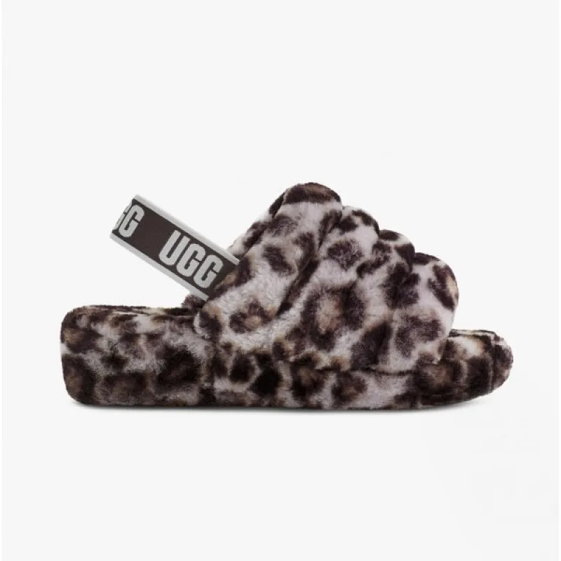 FLUFF YEAH SLIDE PANTHER Ladies Sheepskin Slide Slippers Stormy Grey made by UGG